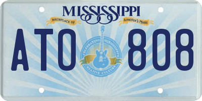 MS license plate ATO808