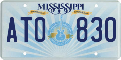 MS license plate ATO830