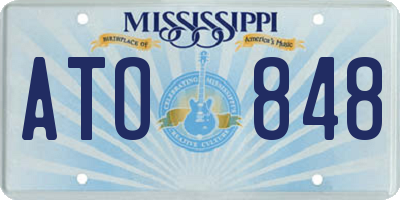 MS license plate ATO848