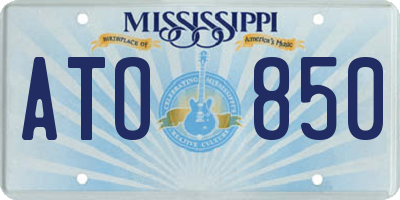 MS license plate ATO850