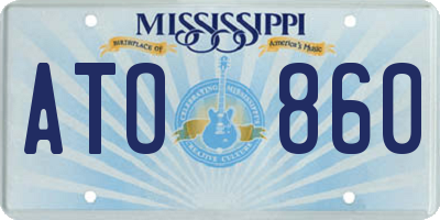 MS license plate ATO860