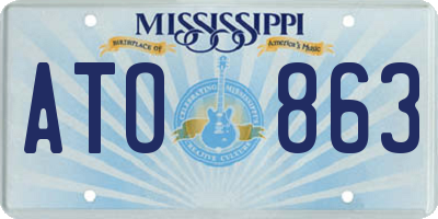 MS license plate ATO863