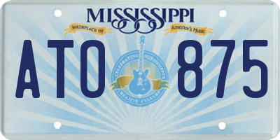 MS license plate ATO875
