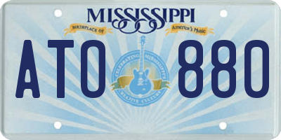 MS license plate ATO880