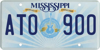 MS license plate ATO900