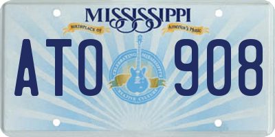 MS license plate ATO908