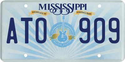 MS license plate ATO909