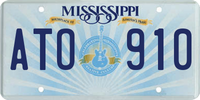 MS license plate ATO910