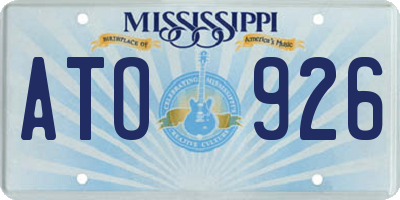 MS license plate ATO926