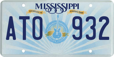 MS license plate ATO932