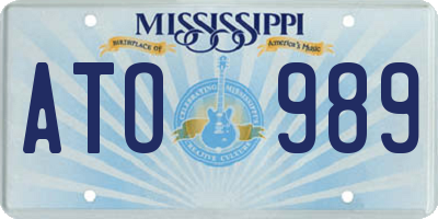 MS license plate ATO989