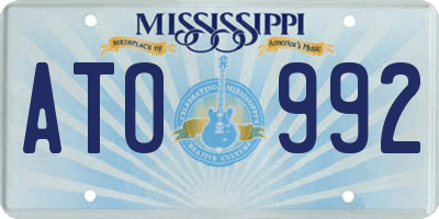 MS license plate ATO992