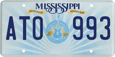 MS license plate ATO993