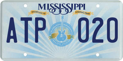 MS license plate ATP020