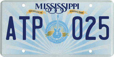 MS license plate ATP025