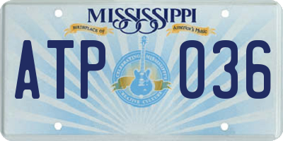 MS license plate ATP036