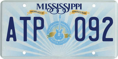 MS license plate ATP092
