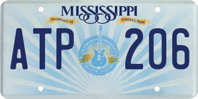 MS license plate ATP206