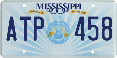 MS license plate ATP458