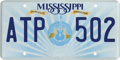 MS license plate ATP502
