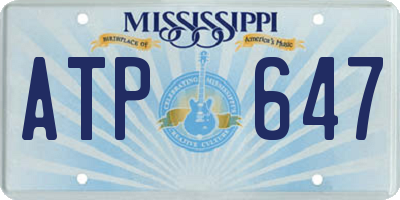 MS license plate ATP647