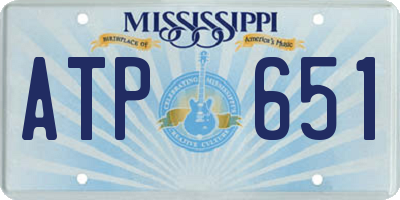 MS license plate ATP651