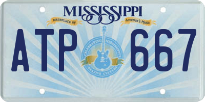 MS license plate ATP667
