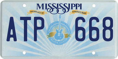 MS license plate ATP668
