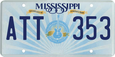 MS license plate ATT353