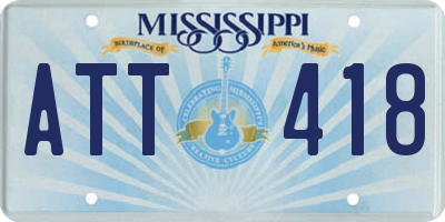 MS license plate ATT418