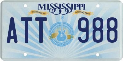 MS license plate ATT988