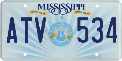 MS license plate ATV534