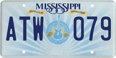 MS license plate ATW079