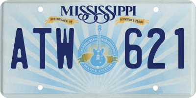 MS license plate ATW621