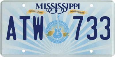 MS license plate ATW733