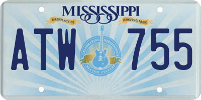 MS license plate ATW755