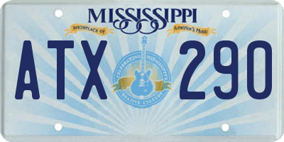 MS license plate ATX290