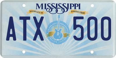 MS license plate ATX500