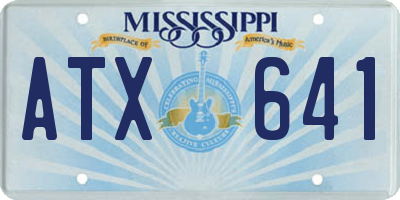 MS license plate ATX641