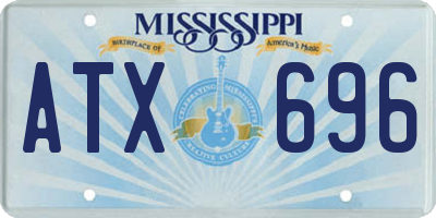 MS license plate ATX696