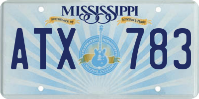 MS license plate ATX783
