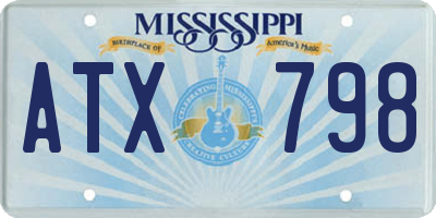 MS license plate ATX798