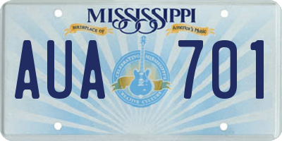 MS license plate AUA701