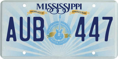 MS license plate AUB447