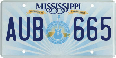 MS license plate AUB665