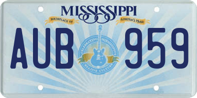 MS license plate AUB959