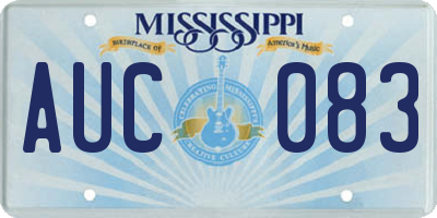 MS license plate AUC083