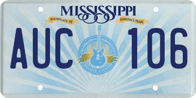 MS license plate AUC106