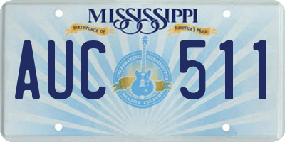 MS license plate AUC511
