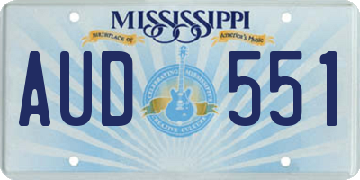 MS license plate AUD551